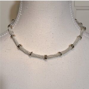 Ralph Lauren Silver  mesh with gold accents necklace